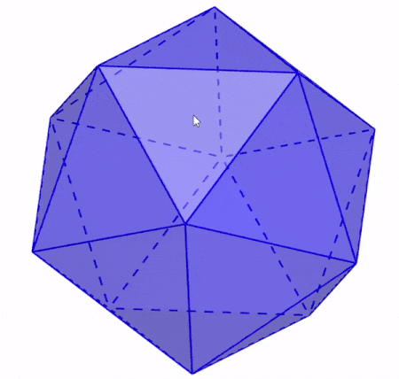 Caras de un icosaedro