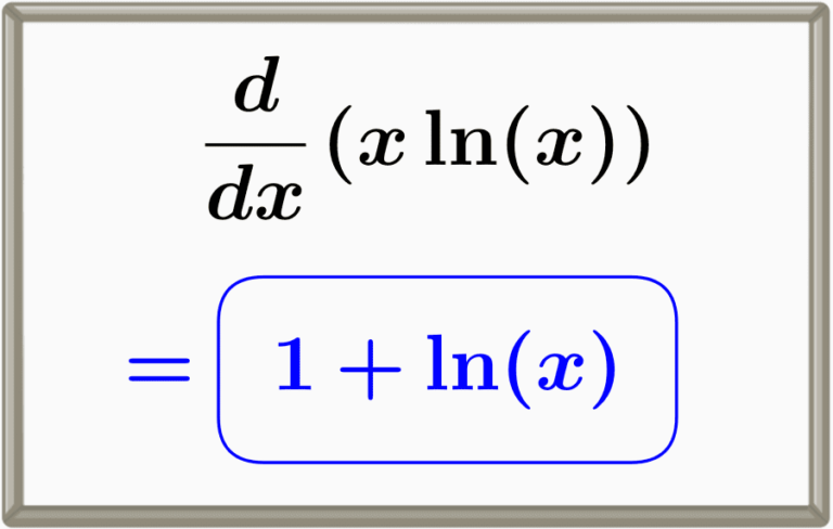 Derivada de x ln(x) con Fórmula, Demostración y Gráficas
