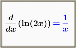 Derivada del logaritmo natural de 2x