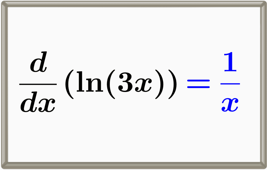 Derivada del logaritmo natural de 3x