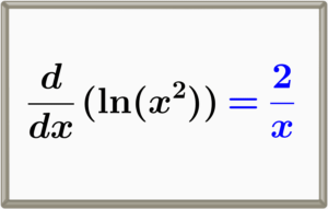 Derivada del logaritmo natural de x al cuadrado
