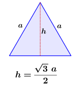 Fórmula de la altura de un triángulo equilátero