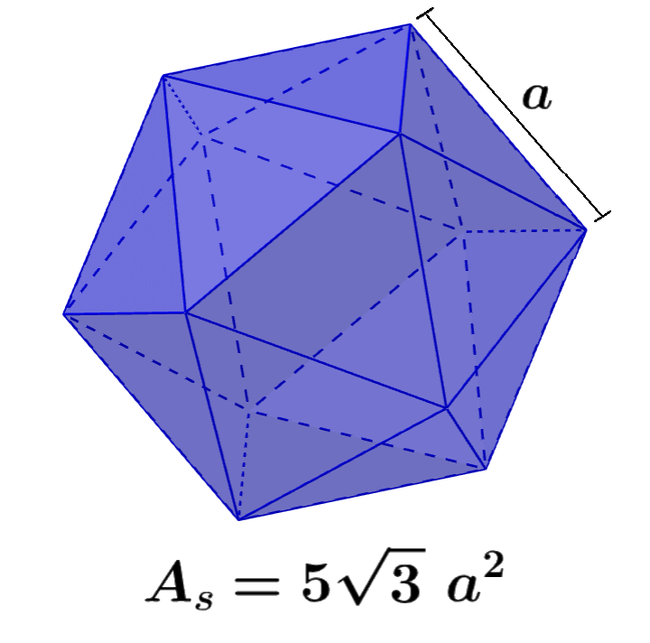 Área Superficial de un Icosaedro – Fórmula y Ejercicios
