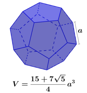 Fórmula del volumen de un dodecaedro