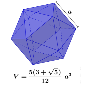 Fórmula del volumen de un icosaedro