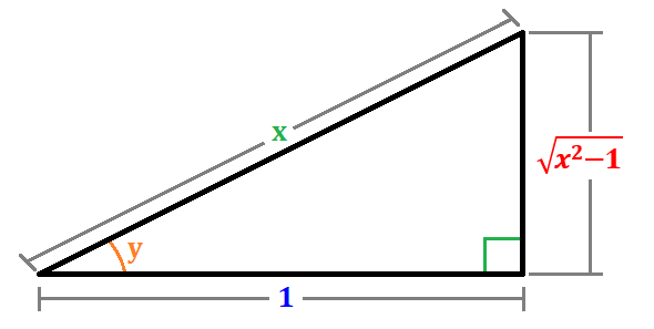 Triángulo rectángulo -secy-x-1