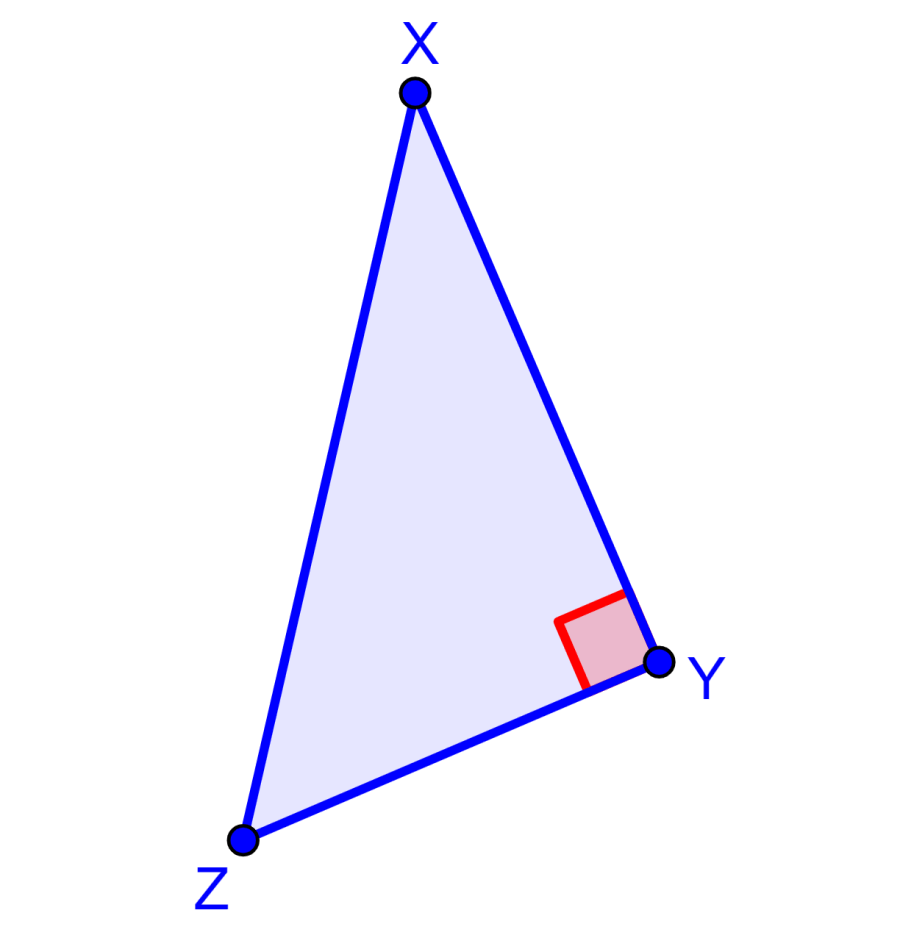 Triángulo rectángulo XYZ