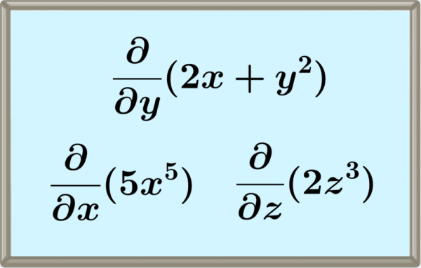 Ejemplos de derivadas parciales
