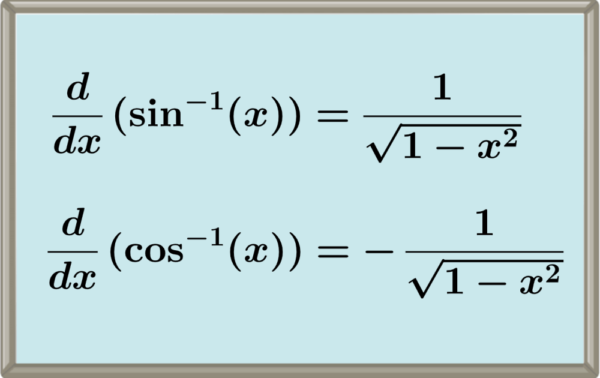 Fórmulas de derivadas de funciones trigonometricas inversas