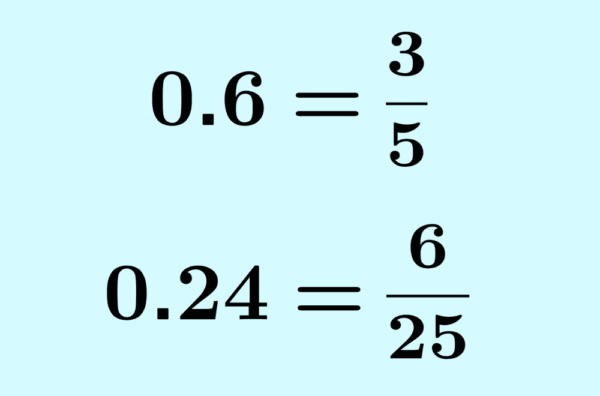 Ejemplo de convertir decimales a fracciones