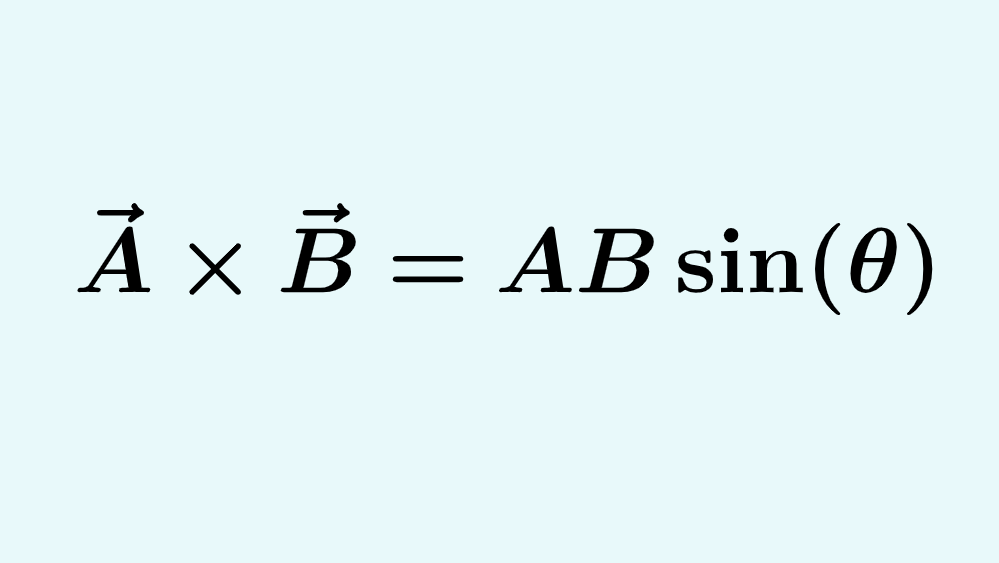 Fórmula del producto vectorial usando magnitudes