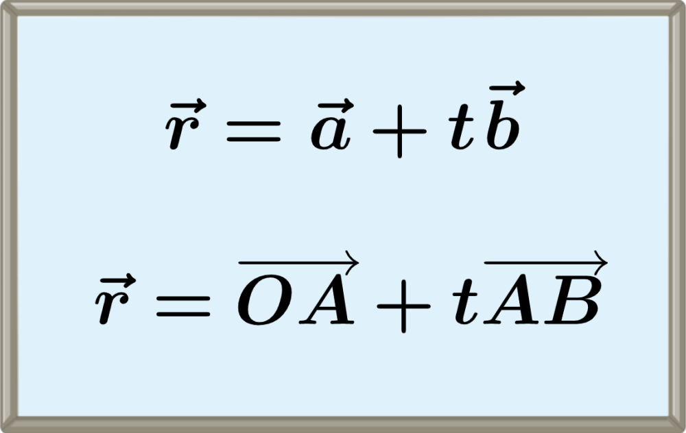 Fórmula para la ecuación vectorial de una recta