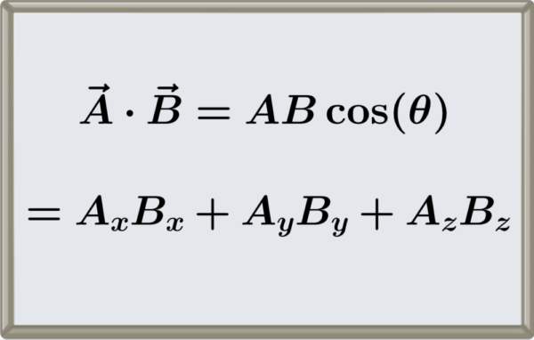 Fórmulas del producto escalar de dos vectores